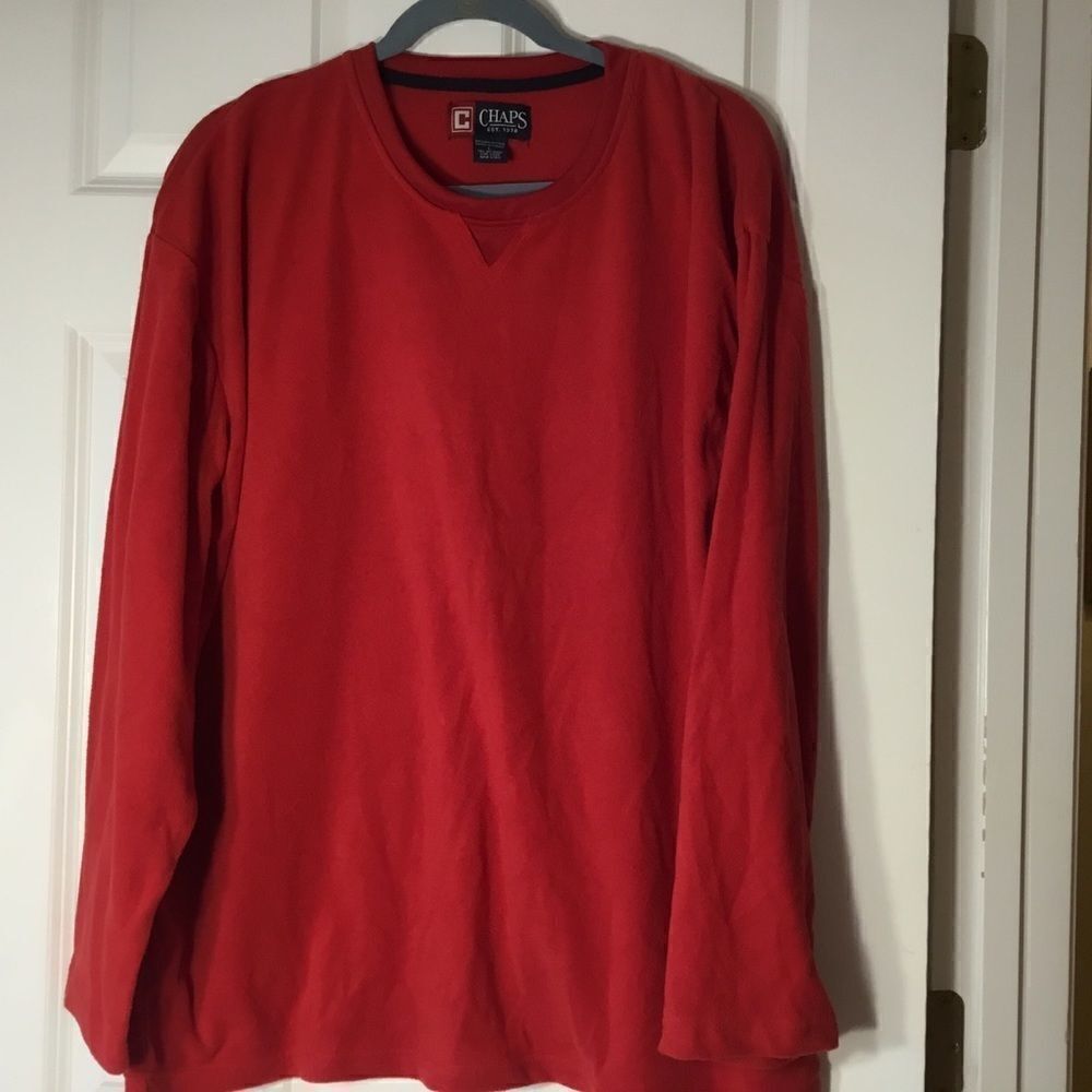 Men’s Size L Chaps Fleece L/S Shirt Red